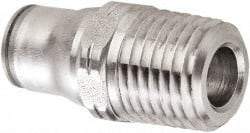 Legris - 12mm Outside Diam, 1/2 BSPT, Stainless Steel Push-to-Connect Male Connector - 435 Max psi, Tube to Male BSPT Connection, FKM O-Ring - Caliber Tooling