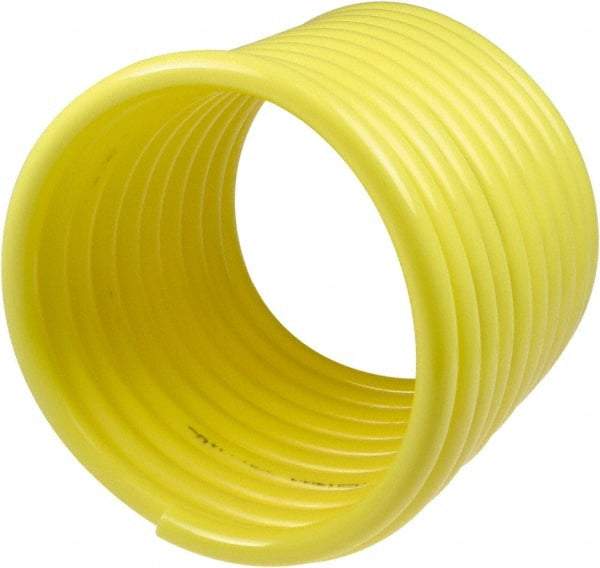 Coilhose Pneumatics - 3/16" ID, 100' Long, Yellow Nylon Coiled & Self Storing Hose - 230 Max psi, No Fittings - Caliber Tooling