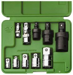 SK - 9 Piece Universal & Socket Adapter Set - 1/4F x 3/8M, 3/8F x 1/4M, 3/8F x 1/2M, 1/2F x 3/8M, 1/2F x 3/4M" 1/4, 3/8 & Impact 1/4, 3/8, 1/2" - Caliber Tooling