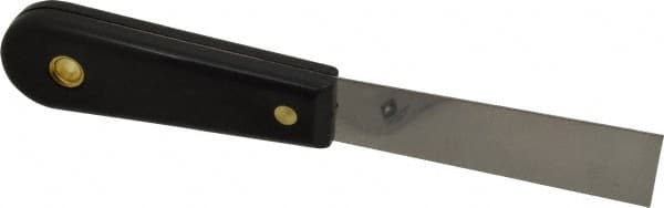 Value Collection - 1" Wide Stainless Steel Putty Knife - Stiff, Nylon Handle, 7.68" OAL - Caliber Tooling