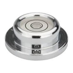 Geier & Bluhm, Inc. - 1-7/16 Inch Base Diameter x 0.52 Inch Overall Height, 2 Circles, Brass Bull's Eye Circular Level - 7.00mm Vial Diameter, 3/4 Inch Inner Diameter, 0.12 Inch Mounting Hole Diameter, 24 min Sensitivity, -40 to 165°F - Caliber Tooling