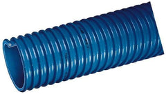 Kuriyama of America - 3" ID x 3.7" OD, 40 Max psi, Full In. Hg, Dry Material Handling & Transfer Hose - Polyurethane, 6" Bend Radius, 100' Coil Length, Blue - Caliber Tooling