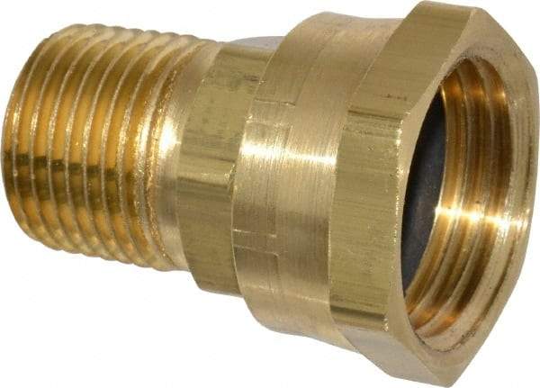 Dixon Valve & Coupling - 1/2 NPTF & 3/4 NH Garden Hose Fitting - Brass, Female Hose to Male Pipe Swivel Connector - Caliber Tooling