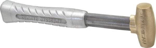 American Hammer - 1 Lb Head 1" Face Brass Head Hammer - 11-1/2" OAL, Aluminum Handle - Caliber Tooling