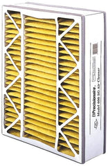 Made in USA - 16" Noml Height x 25" Noml Width x 5" Noml Depth, 35 to 45% Capture Efficiency, Wire-Backed Pleated Air Filter - MERV 8, Cotton/Polyester, Integrated Beverage Board Frame, 300 Max FPM, 833 CFM, For Honeywell 203719 - Caliber Tooling