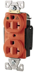 Cooper Wiring Devices - 125 VAC, 20 Amp, 5-20R NEMA Configuration, Orange, Hospital Grade, Isolated Ground Duplex Receptacle - 1 Phase, 2 Poles, 3 Wire, Flush Mount, Chemical, Heat and Impact Resistant - Caliber Tooling