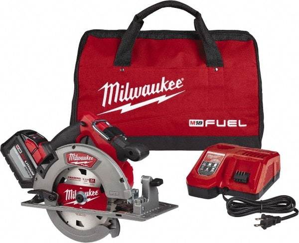 Milwaukee Tool - 18 Volt, 7-1/4" Blade, Cordless Circular Saw - 5,800 RPM, 1 Lithium-Ion Battery Included - Caliber Tooling