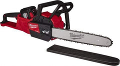 Milwaukee Tool - 18 Volt, Battery Powered Chainsaw - 16" Guide Bar Length, 6,600 RPM, 3/8" Chain Pitch, 0.043" Chain Gauge - Caliber Tooling