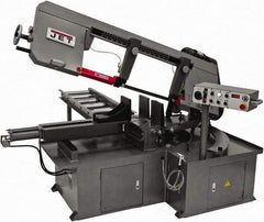 Jet - 12 x 23-1/2" Max Capacity, Semi-Automatic Step Pulley Horizontal Bandsaw - 50 to 297 SFPM Blade Speed, 230/460 Volts, 60°, 3 hp, 3 Phase - Caliber Tooling