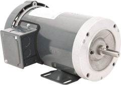 Leeson - 1 Max hp, 1,800 Max RPM, Premium Efficient Electric AC DC Motor - 230/460 V Input, Three Phase, 56C Frame, C-Face with Base Mount, TEFC Enclosure - Caliber Tooling