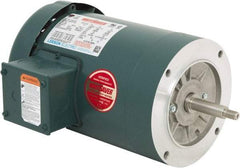 Leeson - 1-1/2 Max hp, 3,600 Max RPM, Premium Efficient Electric AC DC Motor - 230/460 V Input, Three Phase, 56J Frame, C-Face Mount, TEFC Enclosure - Caliber Tooling