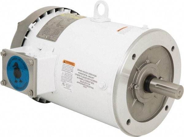 Leeson - 5 Max hp, 1,800 Max RPM, Premium Efficient Electric AC DC Motor - 230/460 V Input, Three Phase, 184TC Frame, C-Face Mount, TEFC Enclosure - Caliber Tooling