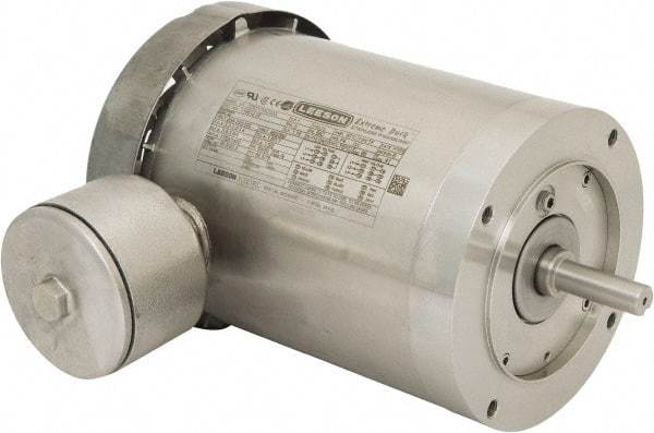 Leeson - 1 Max hp, 1,800 Max RPM, Premium Efficient Electric AC DC Motor - 230/460 V Input, Three Phase, 56C Frame, C-Face Mount, TEFC Enclosure - Caliber Tooling