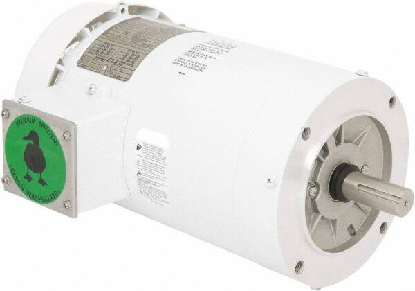 Leeson - 2 Max hp, 1,800 Max RPM, Premium Efficient Electric AC DC Motor - 230/460 V Input, Three Phase, 145TC Frame, C-Face Mount, TEFC Enclosure - Caliber Tooling