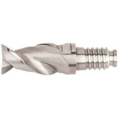 Kennametal - 16mm Mill Diam, 24mm LOC, 56mm OAL, 2 Flute Square End Mill Head - Duo-Lock 16 Connection, Solid Carbide, Uncoated, Right Hand Flute, Spiral Flute, Centercutting, 45° Helix, Series ABDF - Caliber Tooling