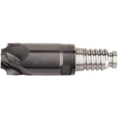 Kennametal - 1/2" Diam, 3/4" LOC, 5 Flute, 0.762mm Corner Radius End Mill Head - Solid Carbide, AlTiN Finish, Duo-Lock 10 Connection, Spiral Flute, 0° Helix - Caliber Tooling