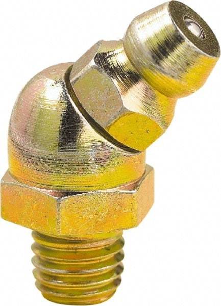 lumax - 45° Head Angle, 1/4-28 Taper Steel Taper Thread Grease Fitting - Zinc Plated Finish - Caliber Tooling