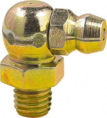 lumax - 90° Head Angle, 1/4-28 Taper Steel Taper Thread Grease Fitting - Zinc Plated Finish - Caliber Tooling