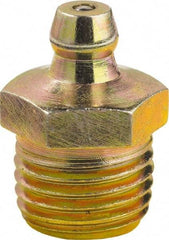 lumax - 0° Head Angle, 1/4 PTF Steel Taper Thread Grease Fitting - Zinc Plated Finish - Caliber Tooling