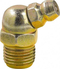 lumax - 45° Head Angle, 1/8 PTF Steel Taper Thread Grease Fitting - Zinc Plated Finish - Caliber Tooling