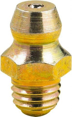 lumax - 0° Head Angle, M8x1 Metric Steel Taper Thread Grease Fitting - Zinc Plated Finish - Caliber Tooling