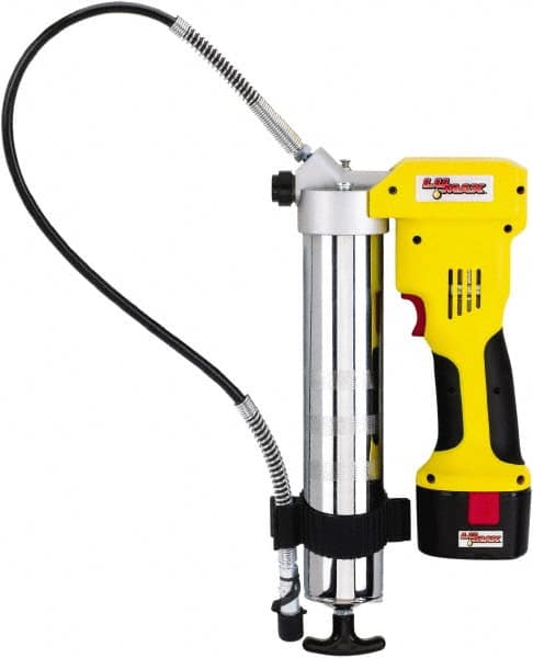 lumax - 7,000 Max psi, Flexible Battery-Operated Grease Gun - 14 oz Capacity, 3-Way Fill - Caliber Tooling