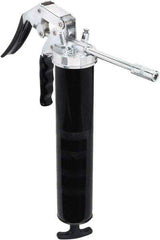 lumax - 7,000 Max psi, Rigid Pistol Grease Gun - 14 oz Capacity, 1/8 Thread Outlet, 25 Strokes per oz, 3-Way Fill - Caliber Tooling