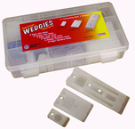 Wedgies Shim Assortment - Mix of flex and ridgid / 16 mini; 6 large; 15 standard - Polypropylene & Vinyl - Caliber Tooling