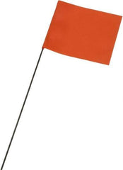 Ability One - 3" High x 3-1/2" Wide, Orange PVC Marking Flag - 15" Overall Height - Caliber Tooling