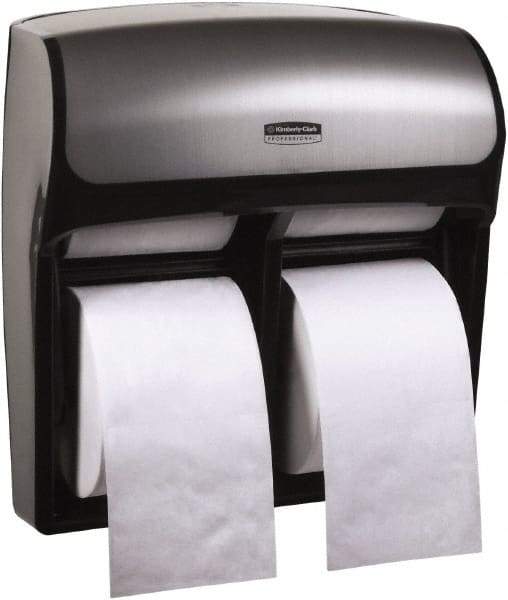 Kimberly-Clark Professional - Standard Four Roll Plastic Toilet Tissue Dispenser - 12-5/16" Wide x 13-9/16" High x 6-7/8" Deep, Gray - Caliber Tooling