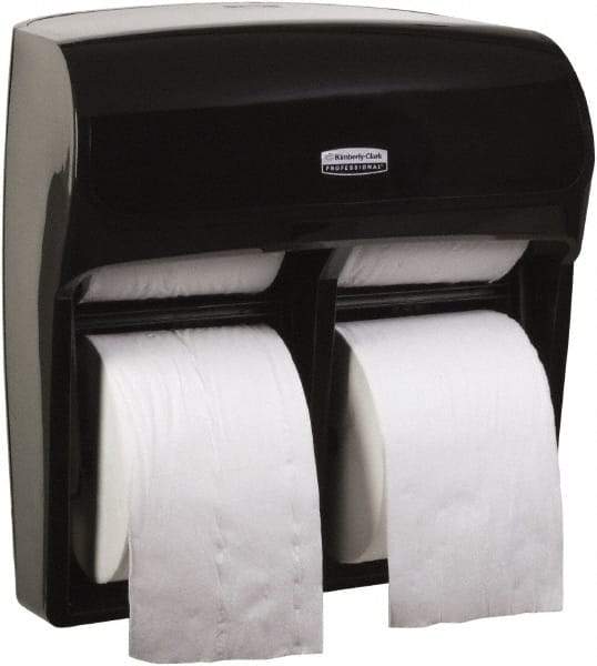 Kimberly-Clark Professional - Standard Four Roll Plastic Toilet Tissue Dispenser - 12-5/16" Wide x 13-9/16" High x 6-7/8" Deep, Black - Caliber Tooling