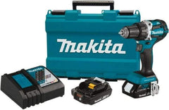 Makita - 18 Volt 1/2" Chuck Pistol Grip Handle Cordless Drill - 0-2000 RPM, Reversible, 2 Lithium-Ion Batteries Included - Caliber Tooling