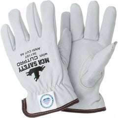 MCR Safety - Size L, ANSI Cut Lvl A4, Puncture Lvl 3, Goatskin Leather Cut Resistant Gloves - Caliber Tooling