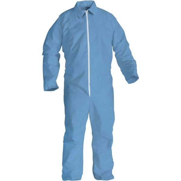 KleenGuard - Size 6XL FR Disposable General Purpose Coveralls - Blue, Zipper Closure, Open Cuffs, Open Ankles, Serged Seams - Caliber Tooling