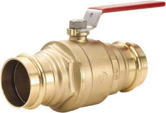 Legend Valve - 1-1/4" Pipe, Full Port, Lead Free Brass Full Port Ball Valve - 2 Piece, Press Ends, Lever Handle, 600 WOG - Caliber Tooling