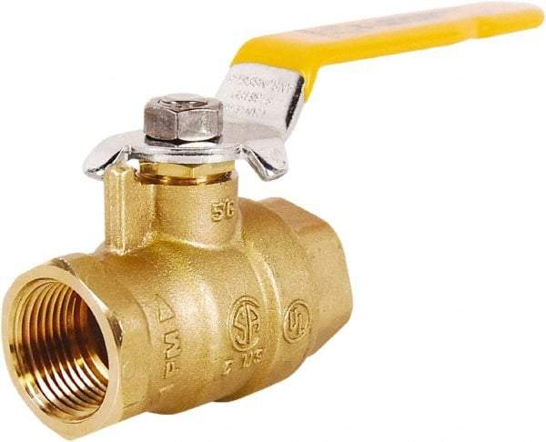 Legend Valve - 2" Pipe, Full Port, Brass Full Port Ball Valve - 2 Piece, FNPT x FNPT Ends, Lever Handle, 600 WOG, 150 WSP - Caliber Tooling