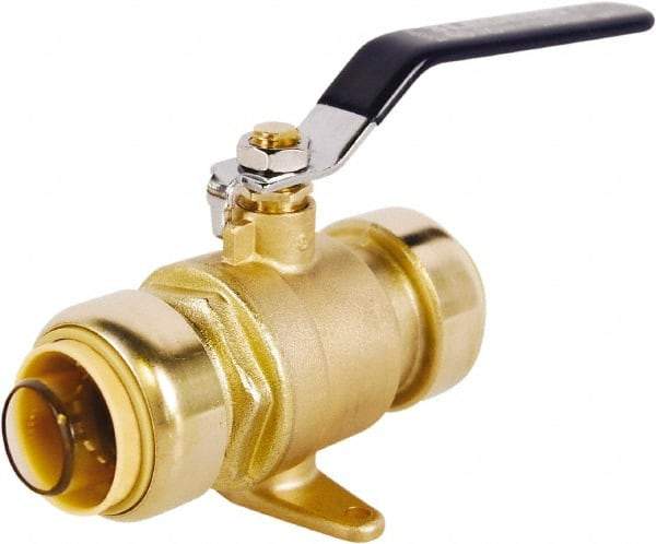 Legend Valve - 1" Pipe, Full Port, Lead Free Brass Full Port Ball Valve - 2 Piece, Push-to-Connect x Push-to-Connect x Push-to-Connect Ends, Lever Handle, 200 WOG - Caliber Tooling