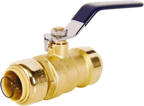 Legend Valve - 1" Pipe, Full Port, Lead Free Brass Full Port Ball Valve - 2 Piece, Push-to-Connect x Push-to-Connect x Push-to-Connect Ends, Lever Handle, 200 WOG - Caliber Tooling