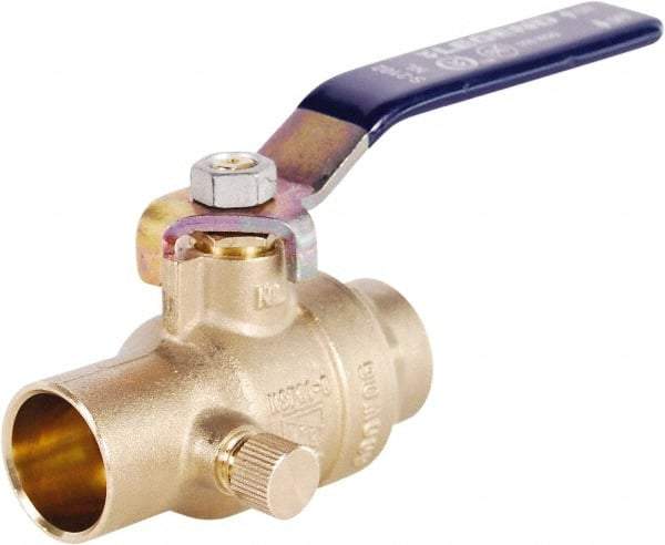 Legend Valve - 3/4" Pipe, Full Port, Lead Free Brass Full Port Ball Valve - 2 Piece, Solder x Solder Ends, Lever Handle, 600 WOG - Caliber Tooling