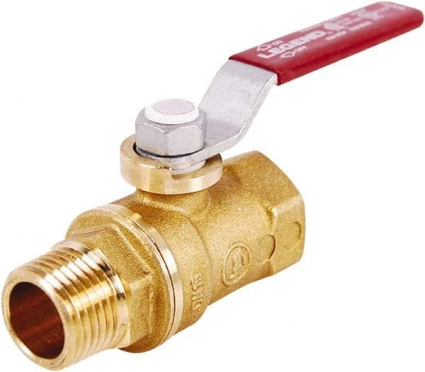 Legend Valve - 1/8" Pipe, Standard Port, Lead Free Brass Standard Ball Valve - 2 Piece, MNPT x FNPT Ends, Lever Handle, 400 WOG, 125 WSP - Caliber Tooling