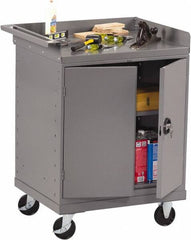 Tennsco - 1,000 Lb Capacity, 1 Shelf, 2 Door Mobile Bench - 33" Wide x 25" Deep x 43" High, Steel - Caliber Tooling