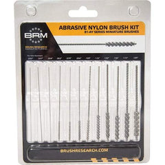 Brush Research Mfg. - 0.032" to 0.189" Bore Diam, 60 Grit, Nylon with Abrasive Grain Flexible Hone - Coarse/Medium, 3" OAL - Caliber Tooling