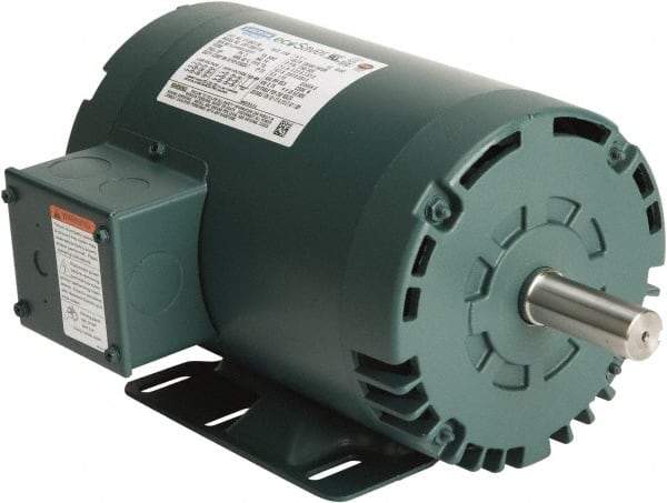 Leeson - 1 Max hp, 1,800 Max RPM, Premium Efficient Electric AC DC Motor - 230/460 V Input, Three Phase, 56HZ Frame, 7/8" Shaft Diam, Rigid Base Mount, ODP Enclosure - Caliber Tooling