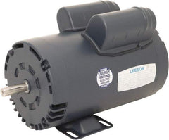 Leeson - 5 Max hp, 3,600 Max RPM, Electric AC DC Motor - 230 V Input, Single Phase, 56Y Frame, 5/8" Shaft Diam, Rigid Base Mount, ODP Enclosure - Caliber Tooling