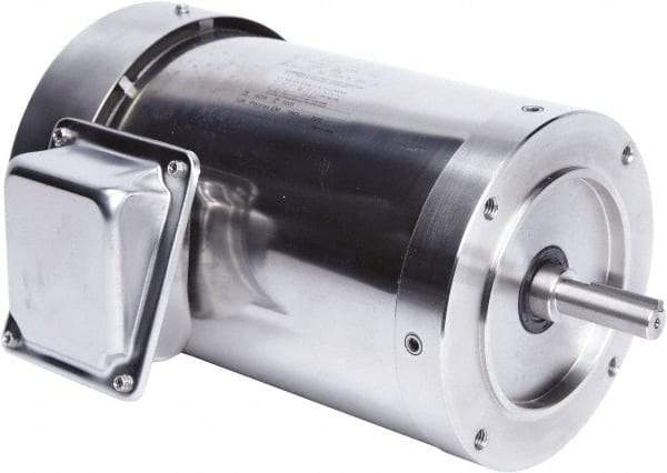 Leeson - 1-1/2 Max hp, 1,800 Max RPM, Premium Efficient Electric AC DC Motor - 230/460 V Input, Three Phase, 56C Frame, 5/8" Shaft Diam, C-Face Mount, TEFC Enclosure - Caliber Tooling