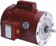 Leeson - 1 Max hp, 1,800 Max RPM, Electric AC DC Motor - 115/208-230 V Input, Single Phase, 56C Frame, 5/8" Shaft Diam, C-Face Mount, TEFC Enclosure - Caliber Tooling