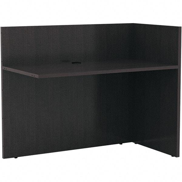 ALERA - Woodgrain Laminate Reception Desk - 44" Wide x 23-5/8" Deep x 41-1/2" High, Espresso - Caliber Tooling