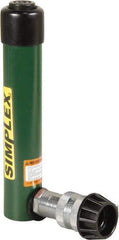 TK Simplex - 5-1/8" Stroke, 5 Ton Portable Hydraulic Single Acting Cylinder - 0.99 Sq In Effective Area, 4.97 Cu In Oil Capacity, 8.52 to 13.65" High, 1" Cyl Bore Diam, 1-1/8" Plunger Diam, 10,000 Max psi - Caliber Tooling