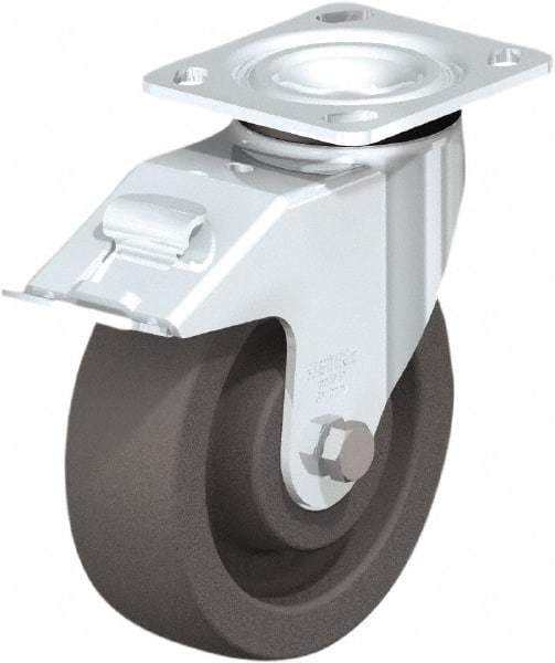 Swivel Top Plate Caster: Nylon, 6-5/16″ Wheel Dia, 2″ Wheel Width, 1,250 lb Capacity, 7-7/8″ OAH Nylon, 1,250 Lb Capacity, Ball Bearing, 4 x 4-1/2″ Plate