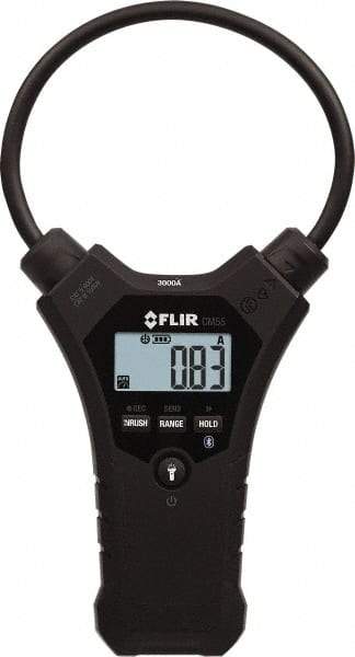 FLIR - CM55, CAT IV, Digital True RMS Wireless Clamp Meter with 10" Flex Jaws - 3000 AC Amps, Measures Current - Caliber Tooling